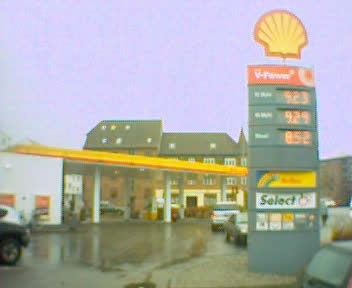 The Shell filling station at Østergade, Silkeborg, Denmark
